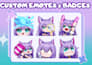 draw twitch emotes, chibi emotes, animated emotes, vtuber for stream